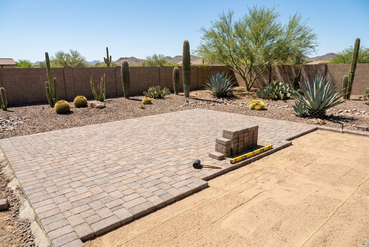 Travertine pavers & hardscape in Buckeye, AZ